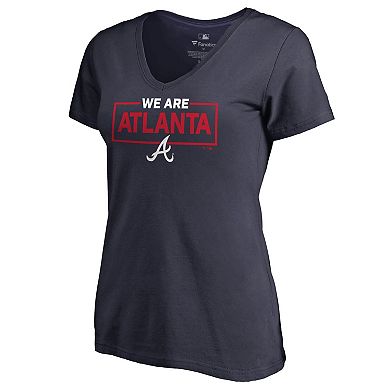 Women's Fanatics Branded Navy Atlanta Braves We Are Icon V-Neck T-Shirt