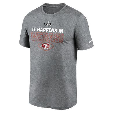 Men's Nike Heather Gray San Francisco 49ers Super Bowl LVIII Logo Lockup T-Shirt