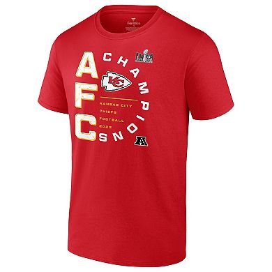 Men's Fanatics Branded Red Kansas City Chiefs 2023 AFC Champions Right Side Draw T-Shirt