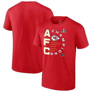 Men's Fanatics Branded Red Kansas City Chiefs 2023 AFC Champions Right Side Draw T-Shirt