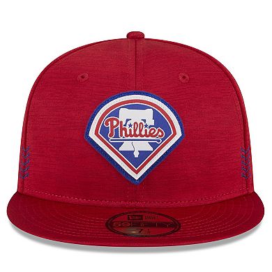 Men's New Era Red Philadelphia Phillies 2024 Clubhouse 59FIFTY Fitted Hat