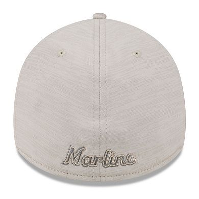 Men's New Era  Cream Miami Marlins 2024 Clubhouse 39THIRTY Flex Fit Hat