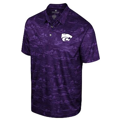 Men's Colosseum Purple Kansas State Wildcats Daly Print Polo
