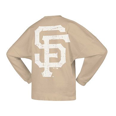 Women's Spirit Jersey Tan San Francisco Giants Branded Fleece Pullover Sweatshirt
