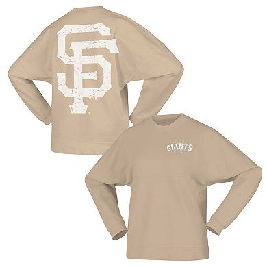 Women's Spirit Jersey Tan San Francisco Giants Branded Fleece Pullover Sweatshirt