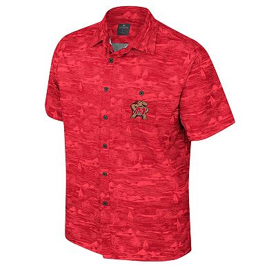 Men's Colosseum Red Maryland Terrapins Ozark Button-Up Shirt