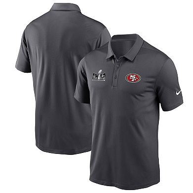 Men's Nike Anthracite San Francisco 49ers Super Bowl LVIII Performance Patch Polo