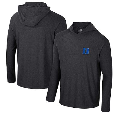 Men's Colosseum Black Duke Blue Devils Cloud Jersey Raglan Long Sleeve Hoodie T-Shirt