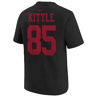 Youth Nike George Kittle Black San Francisco 49ers Super Bowl LVIII Player Name & Number T-Shirt