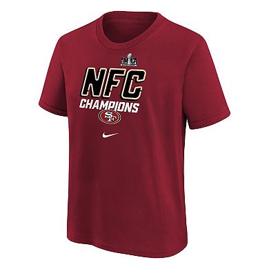 Youth Nike  Scarlet San Francisco 49ers 2023 NFC Champions Iconic T-Shirt