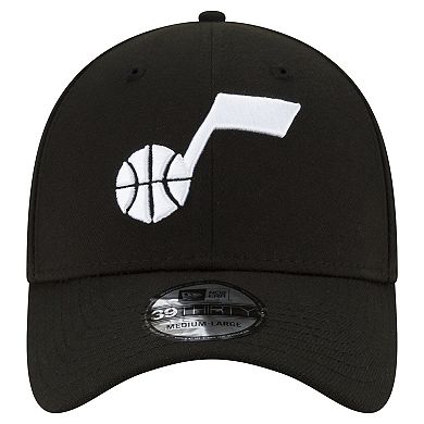Men's New Era Black Utah Jazz Logo 39THIRTY Flex Hat