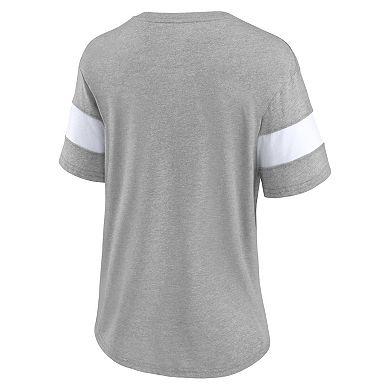 Women's Fanatics Branded  Heather Gray Kansas City Chiefs Super Bowl LVIII Cheer Section Tri-Blend V-Neck Fashion T-Shirt