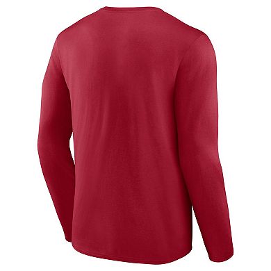 Men's Fanatics Branded Scarlet San Francisco 49ers 2023 NFC Champions Right Side Draw Long Sleeve T-Shirt