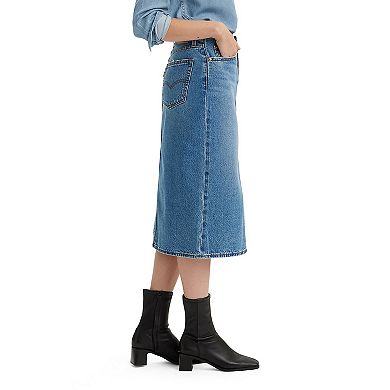 Women's Levi's Denim Side Slit Midi Jean Skirt