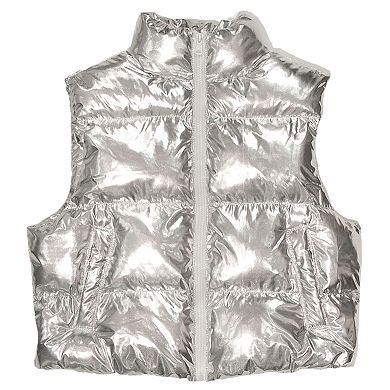 Juniors' madden girl Metallic Puffer Vest