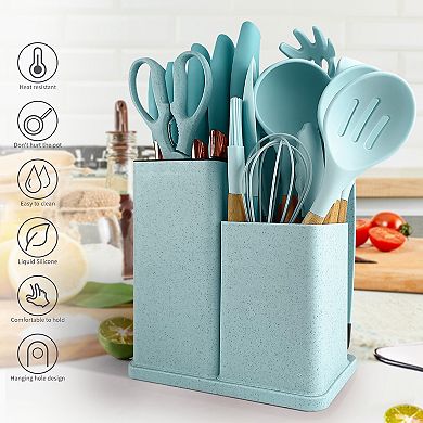 Silicone Cooking Utensils Set - Heat Resistant Kitchen Utensils, 19 Pieces Kitchen Utensil Set