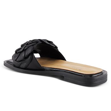 Spring Step Domonique Women's Leather Flower Slide Sandals