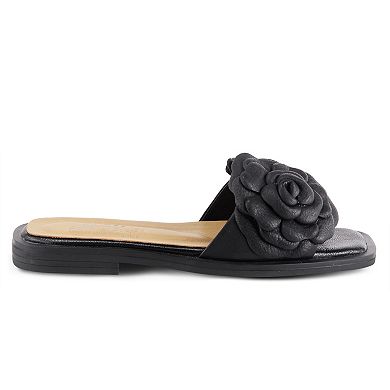 Spring Step Domonique Women's Leather Flower Slide Sandals