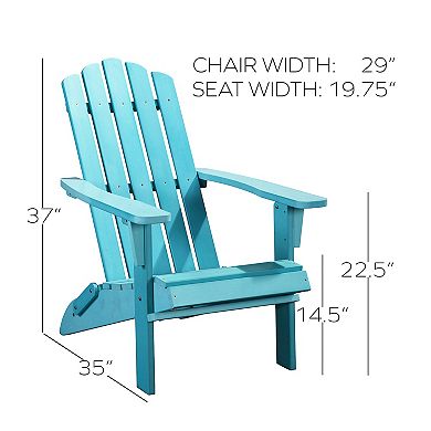 PolyTEAK Classic Folding Adirondack Chair, Up to 300 lbs, Outdoor Patio Furniture for Patio & Garden