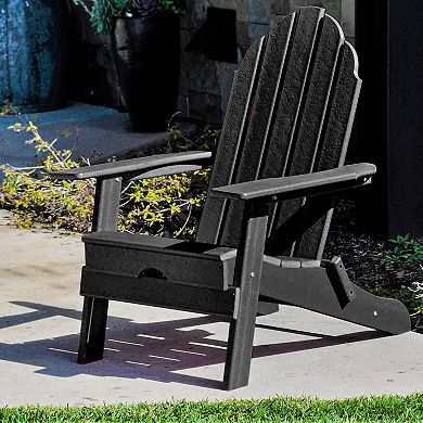 ResinTEAK Folding Adirondack Chair, 21 in Wide Seat, Up to 350 lbs for Patio & Fire Pit