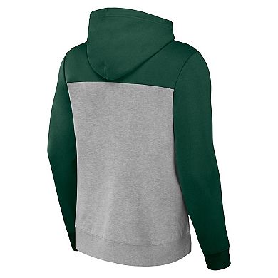 Men's NFL x Darius Rucker Collection by Fanatics Heather Gray Green Bay Packers Color Blocked Pullover Hoodie