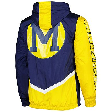 Men's Mitchell & Ness Navy Michigan Wolverines Undeniable Full-Zip Windbreaker Jacket