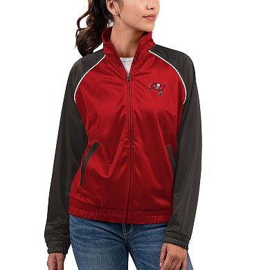 Women's G-III 4Her by Carl Banks Red Tampa Bay Buccaneers Showup Fashion Dolman Full-Zip Track Jacket