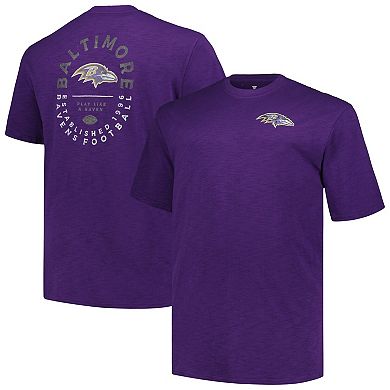 Men's Profile Purple Baltimore Ravens Big & Tall Two-Hit Throwback T-Shirt