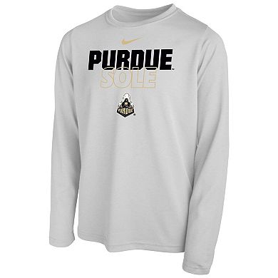 Youth Nike  White Purdue Boilermakers 2023 On Court Sole Bench T-Shirt