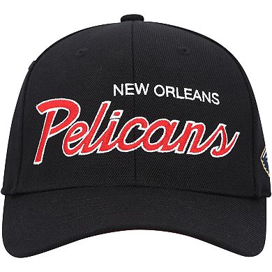 Men's Mitchell & Ness Black New Orleans Pelicans MVP Team Script 2.0 Stretch Snapback Hat