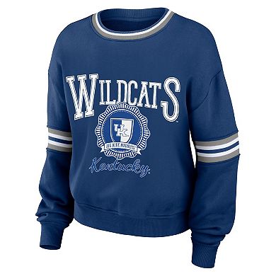 Women's WEAR by Erin Andrews Royal Kentucky Wildcats Vintage Pullover Sweatshirt