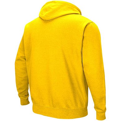 Men's Colosseum Gold LSU Tigers Double Arch Pullover Hoodie