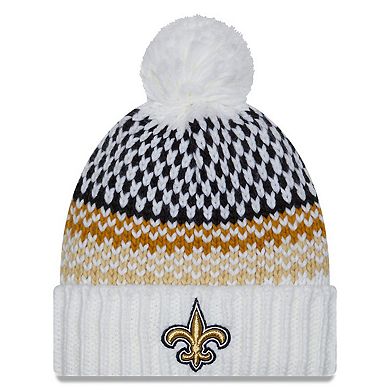 Women's New Era  White New Orleans Saints 2023 Sideline Cuffed Knit Hat with Pom