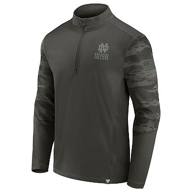 Men's Fanatics Branded Black Notre Dame Fighting Irish OHT Military Appreciation Guardian Quarter-Zip Top