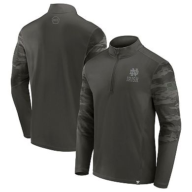 Men's Fanatics Branded Black Notre Dame Fighting Irish OHT Military Appreciation Guardian Quarter-Zip Top