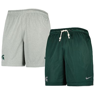 Men's Nike Green/Gray Michigan State Spartans Reversible Performance Shorts