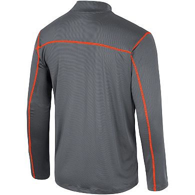 Men's Colosseum Black Clemson Tigers Cameron Quarter-Zip Windshirt