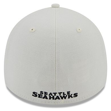 Men's New Era Cream Seattle Seahawks Chrome Collection 39THIRTY Flex Hat