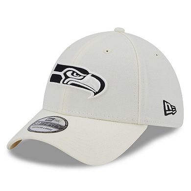 Men's New Era Cream Seattle Seahawks Chrome Collection 39THIRTY Flex Hat