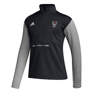 Men's adidas Black NC State Wolfpack Sideline AEROREADY Half-Zip Top