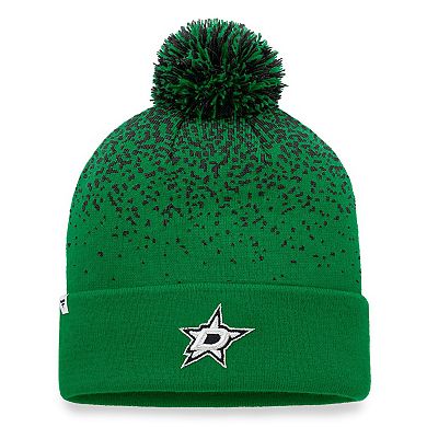 Men's Fanatics Branded Kelly Green Dallas Stars Iconic Gradient Cuffed Knit Hat with Pom