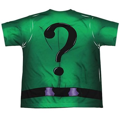 Batman Riddler Uniform Short Sleeve Youth Poly Crew T-shirt