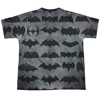 Batman 75 Symbols Short Sleeve Youth Poly Crew T-shirt