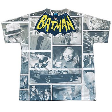 Batman Classic Tv 60s Panels Short Sleeve Youth Poly Crew T-shirt