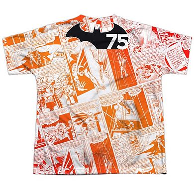 Batman 75 Panels Short Sleeve Youth Poly Crew T-shirt