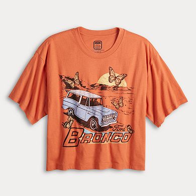 Juniors' Ford Bronco Crop Graphic Tee