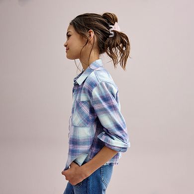 Girls 6-20 SO® Cropped Flannel Shirt in Regular & Plus Size