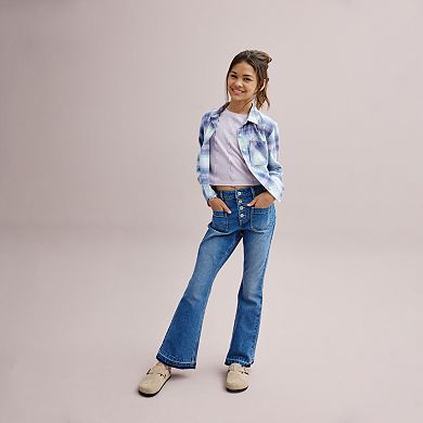 Girls 6-20 SO® Cropped Flannel Shirt in Regular & Plus Size