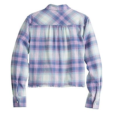 Girls 6-20 SO® Cropped Flannel Shirt in Regular & Plus Size