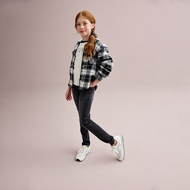 Girls 6-20 SO® Cropped Hooded Flannel Shirt in Regular & Plus Size